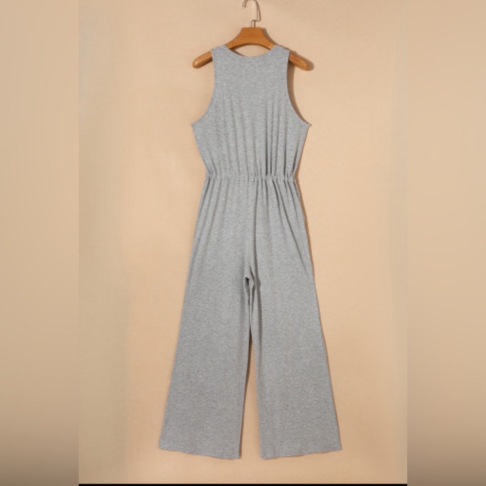 Iris ribbed knit drawstring jumpsuit - Picture 2 of 7